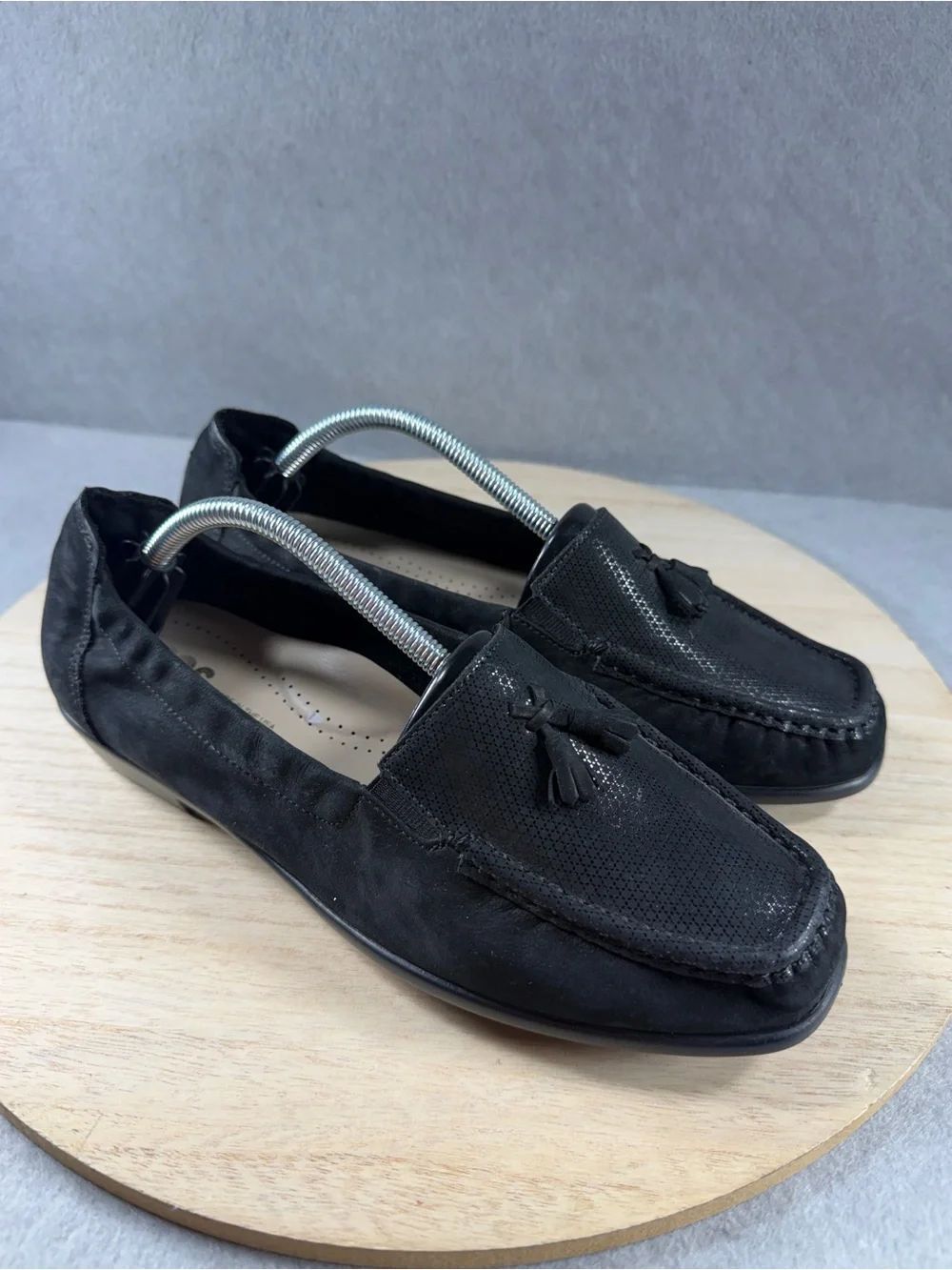 SAS Black Women's Tassel Loafers